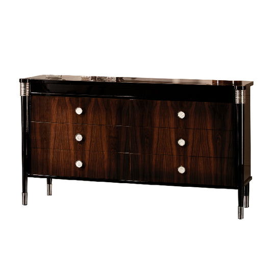 Sophisticated Dresser with Reflective Accents