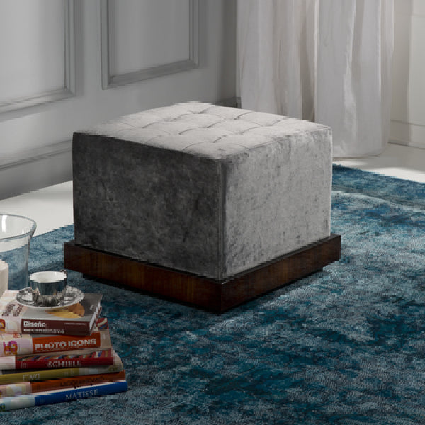 Sophisticated Velvet Ottoman with Stylish Base