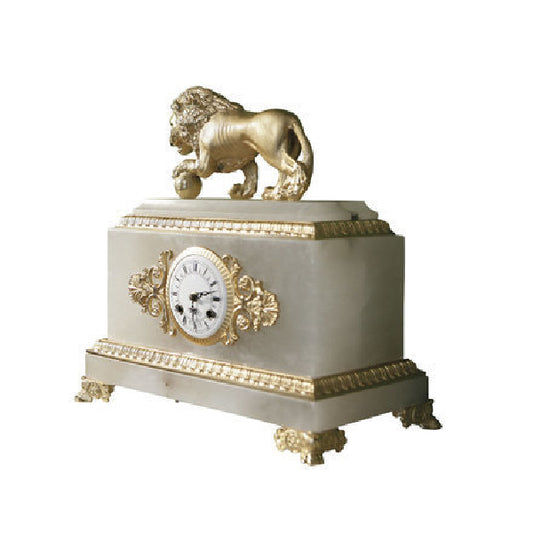 Majestic Timepiece: Ornate Clock with Lion Motif