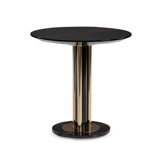 Chic Round Side Table with Glamorous Accents