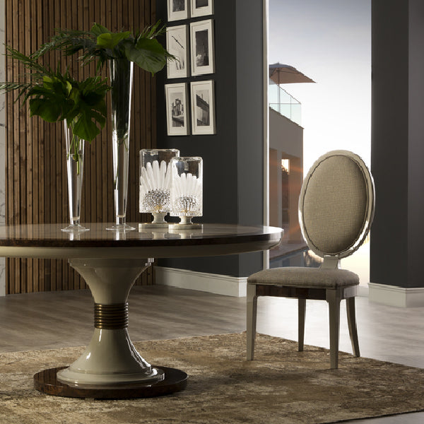 Elegant Dining Chairs with Distinctive Oval Design