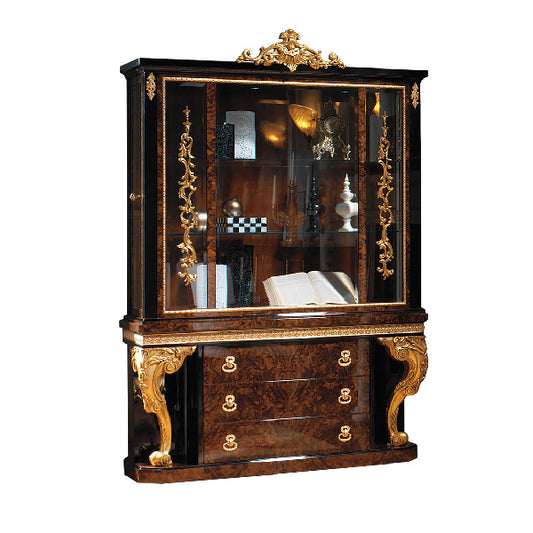 Opulent Display Cabinet with Glass Doors and Exquisite Detailing