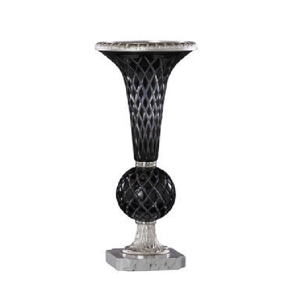 Elegant Black and Silver Decorative Vase