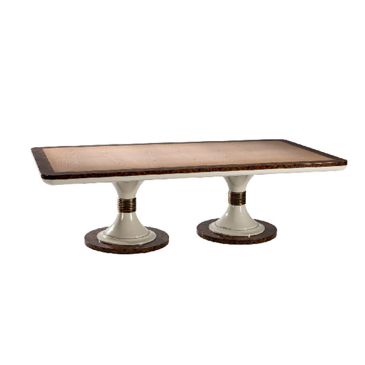 Contemporary Rectangular Dining Table with Unique Pedestal Design