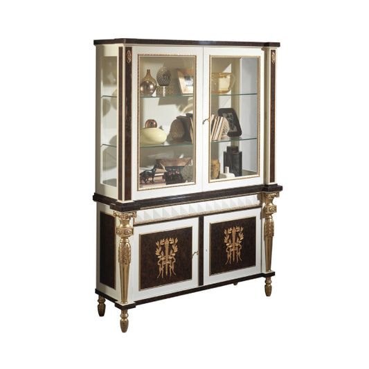 Exquisite Display Cabinet with Glass Doors and Ornate Detailing