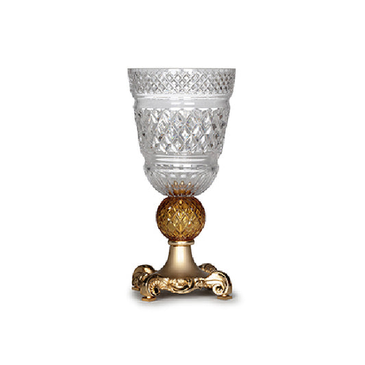 Exquisite Crystal and Gold Decorative Goblet