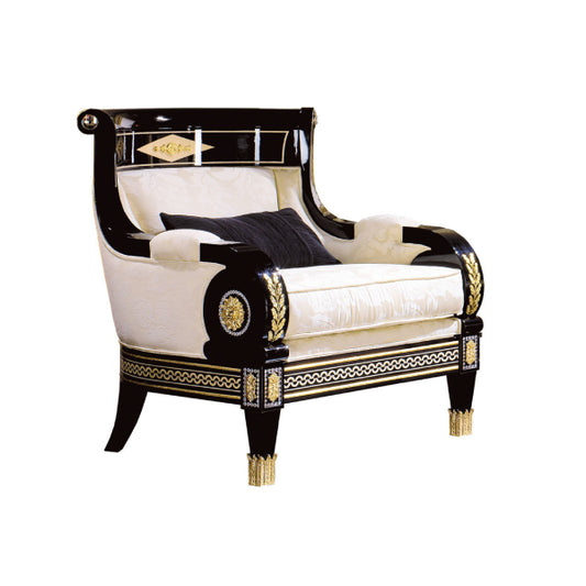 Luxurious Armchair with Opulent Design and Rich Textures