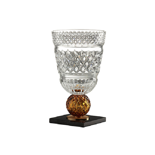 Sophisticated Crystal Goblet with Amber Accent