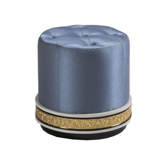 Elegant Round Ottoman with Luxurious Detailing