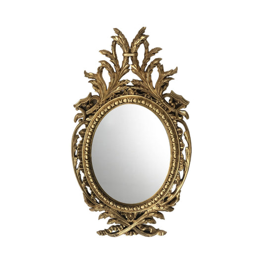 Elegant Oval Mirror with Leafy Gold Frame