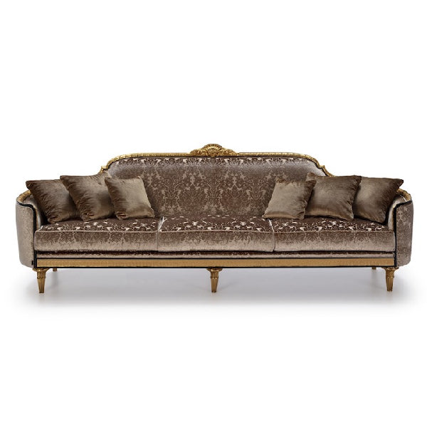 Elegant Sofa with Rich Textures and Luxurious Accents