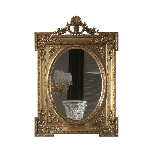 Exquisite Gold Leaf Mirror with Ornate Frame