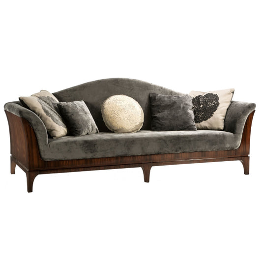 Sophisticated Curved Sofa with Plush Textures and Elegant Design