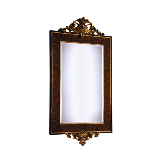 Elegant Baroque-Style Mirror with Rich Dark Frame