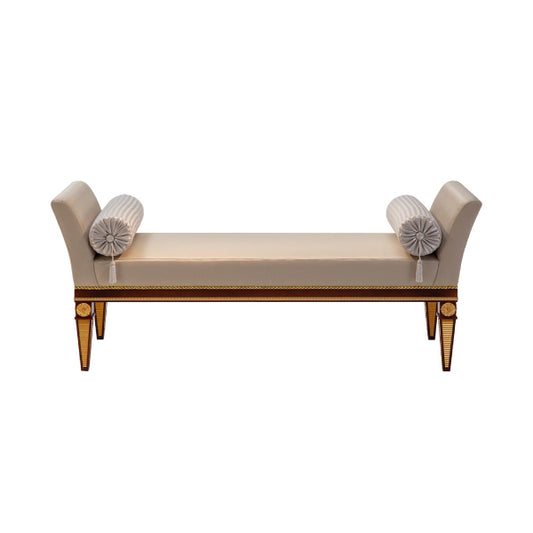 Chic Upholstered Bench with Decorative Accents