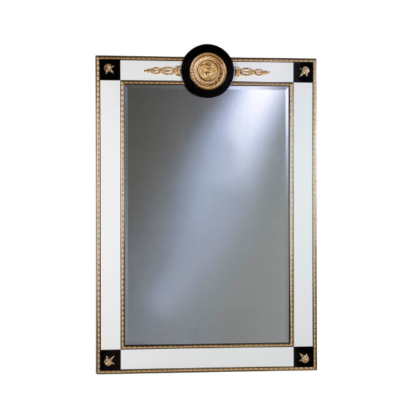 Elegant Rectangular Mirror with Decorative Crest