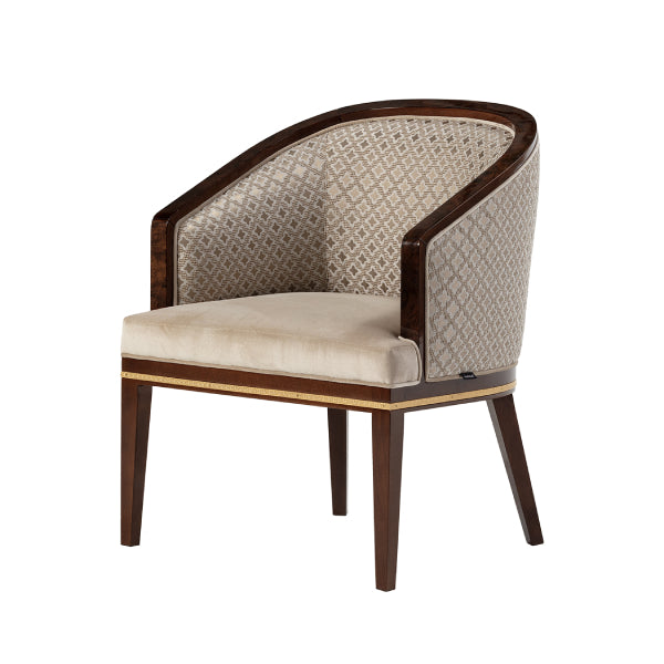 Chic Barrel-Back Armchair with Elegant Design