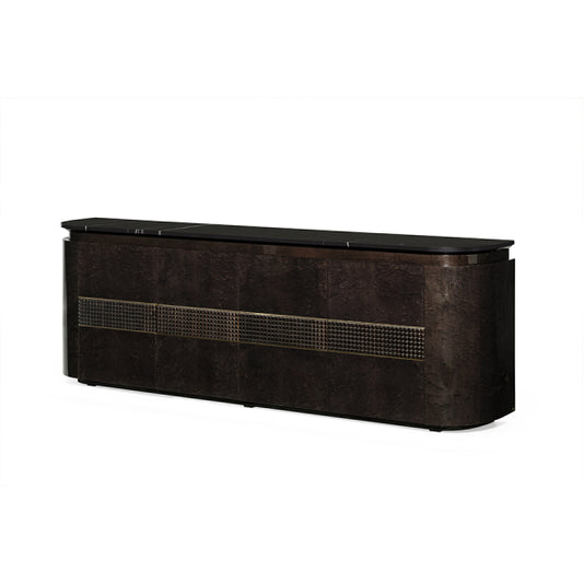 Sleek and Modern Media Console with Unique Detailing