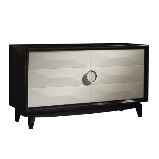 Sleek Modern Media Console with Geometric Design