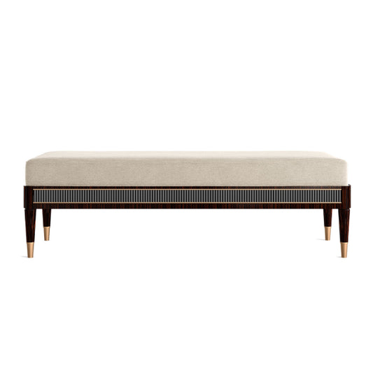 Elegant Bench with Artistic Detailing and Luxurious Upholstery