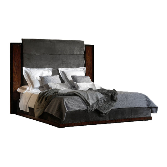 Modern Upholstered Bed with Dramatic Headboard