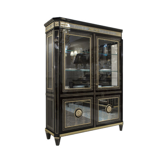 Elegant Glass Display Cabinet with Luxurious Detailing