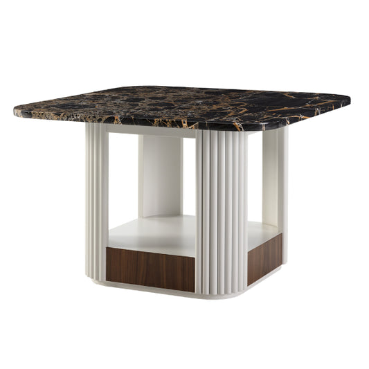 Elegant Coffee Table with Unique Marble and Glass Design