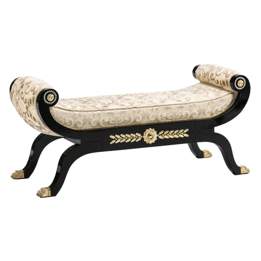 Opulent Curved Bench with Elegant Accents