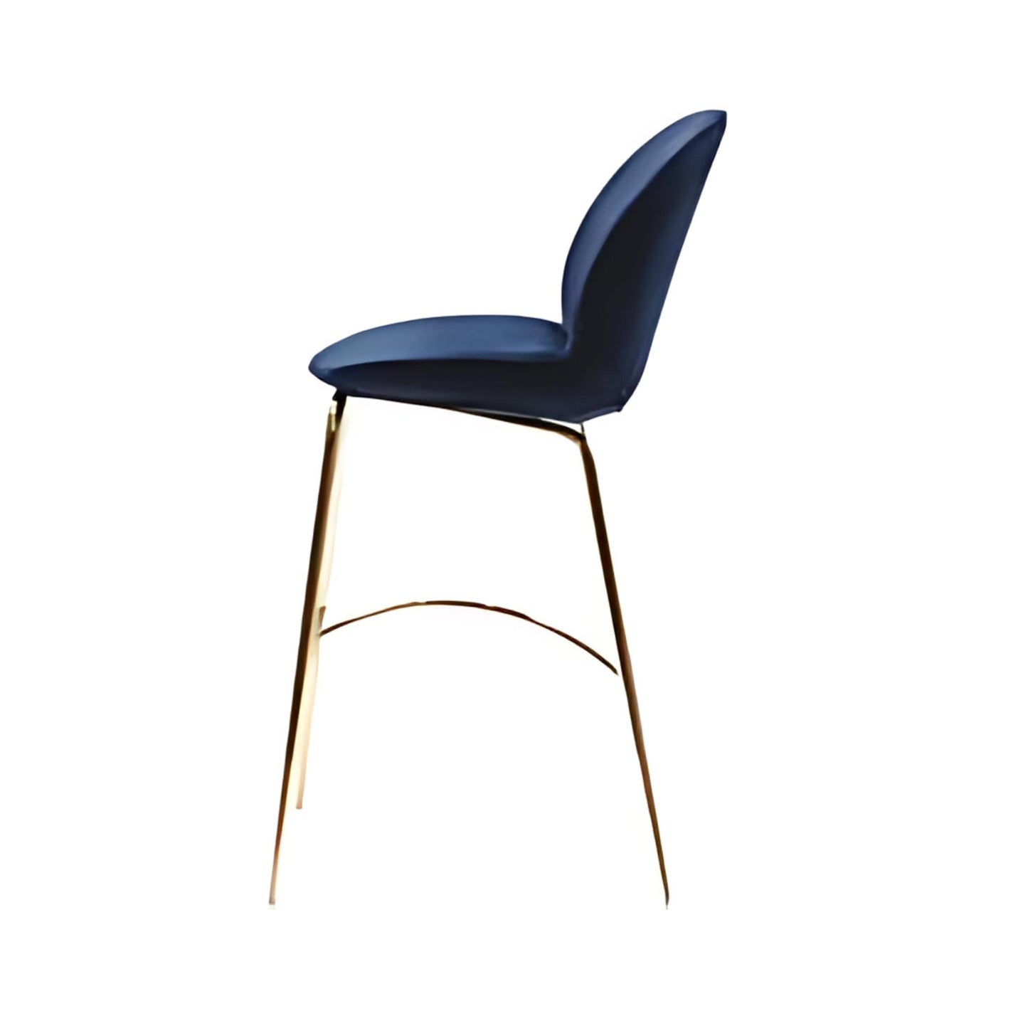 Sleek Elegance: The Navy Velvet Bar Stool with Gold Frame