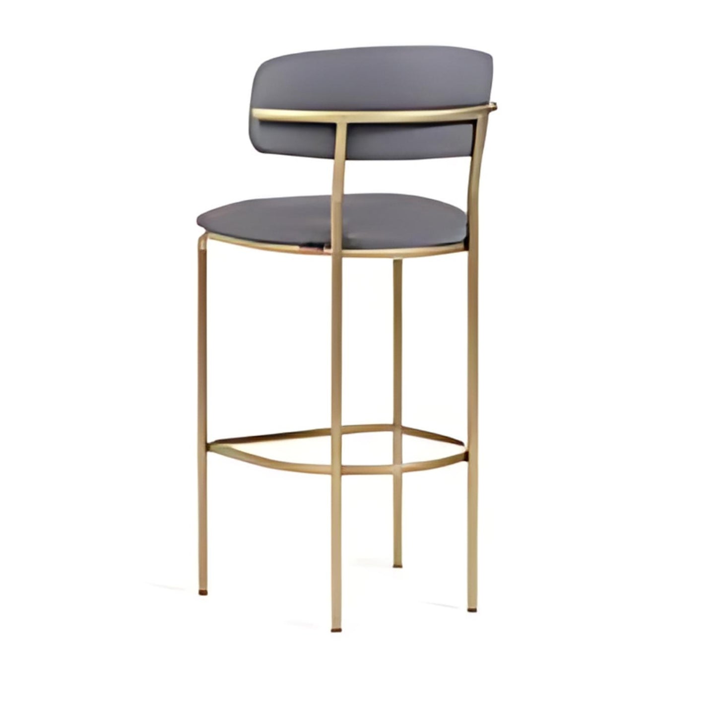 Modern Minimalism: The Gray Upholstered Bar Stool with Gold Frame