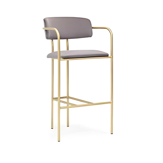 Contemporary Elegance: The Lavender Upholstered Bar Stool with Gold Frame