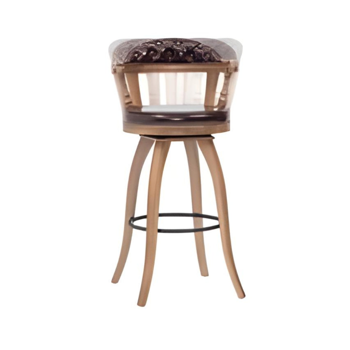 Elegant Design: The Brown Tufted Bar Stool with Wooden Frame