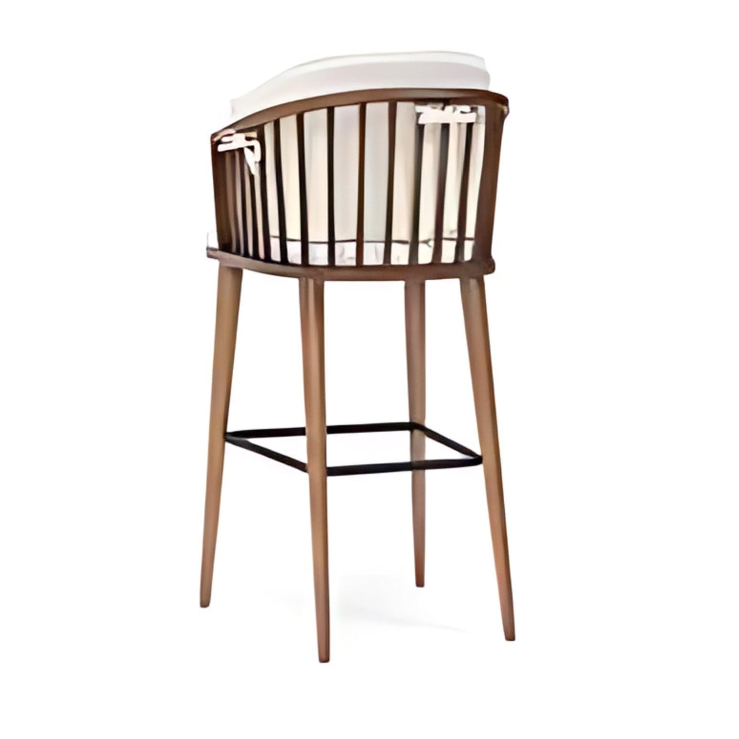 Elegant Design: The Cream Upholstered Bar Stool with Wooden Frame