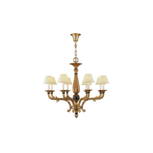 Elegant Brass Chandelier with Fabric Shades