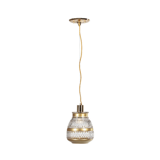 Chic Crystal and Gold Pendant Light