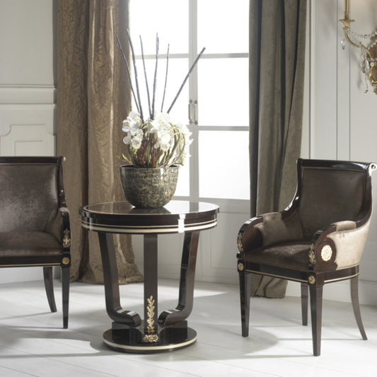 Sleek Round Side Table with Contemporary Design and Luxurious Details