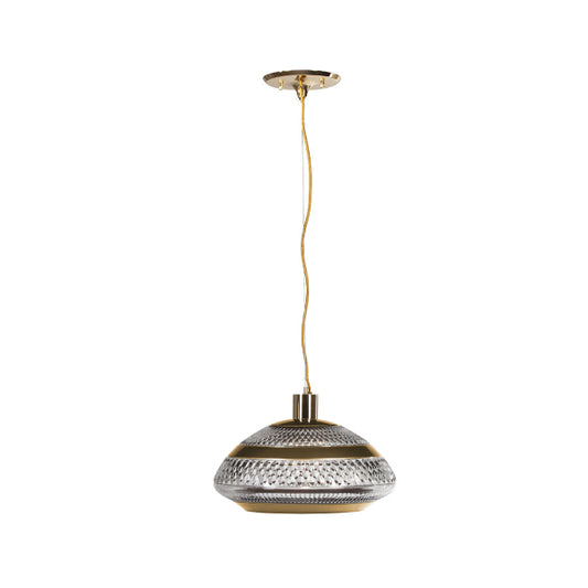 Contemporary Crystal and Metal Pendant Light