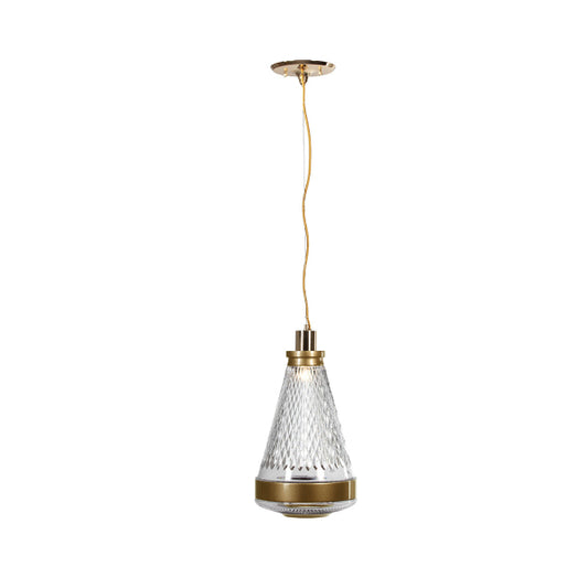 Sleek Diamond-Cut Glass Pendant Light