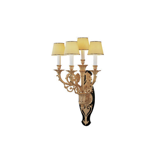 Elegant Four-Arm Wall Sconce with Fabric Shades