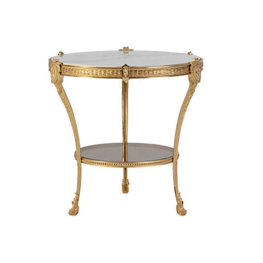 Luxurious Round Side Table with Exquisite Detailing