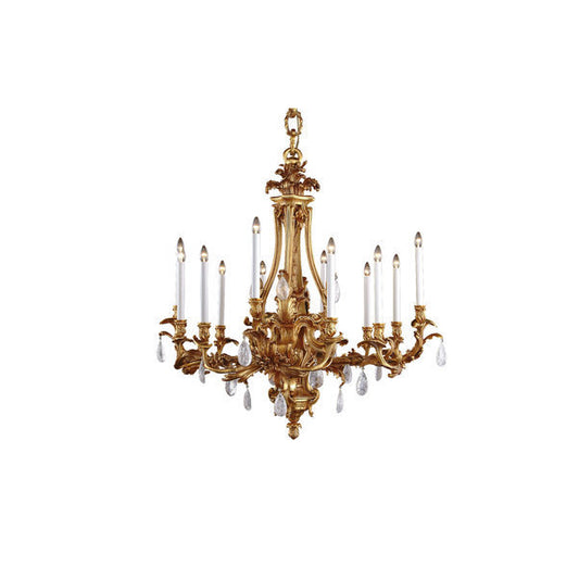 Elegant Gold and Glass Chandelier