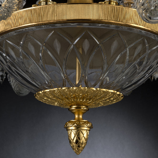 Elegant Crystal Chandelier with Fabric Shades: A Refined Touch