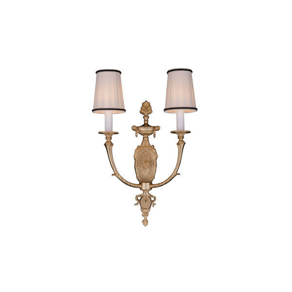 Charming Two-Arm Wall Sconce with Elegant Shades