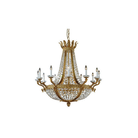 Exquisite Crystal and Gold Chandelier