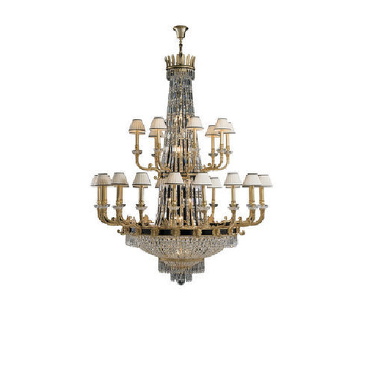 Luxurious Crystal Chandelier with Fabric Shades