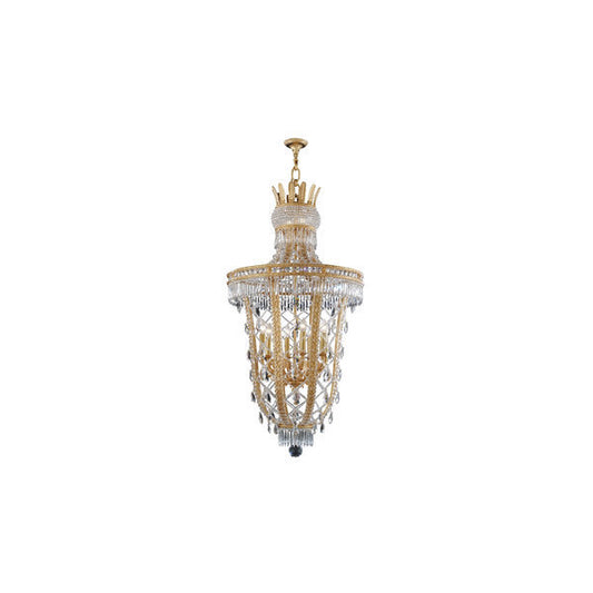 Opulent Crystal and Gold Chandelier