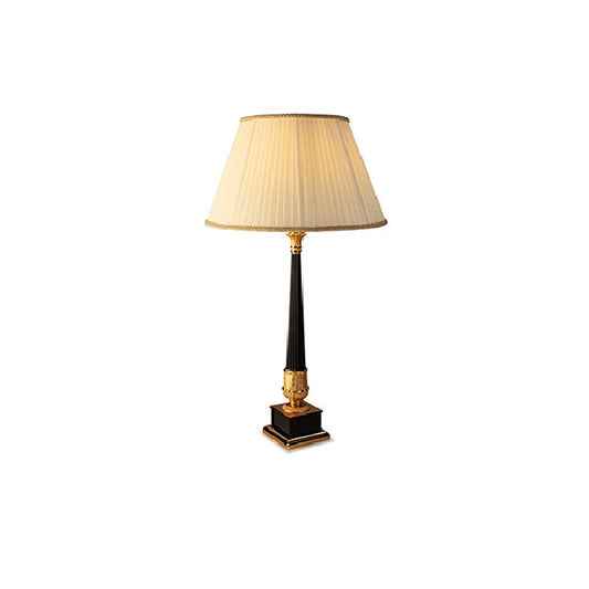 Chic Black and Gold Table Lamp with Pleated Shade