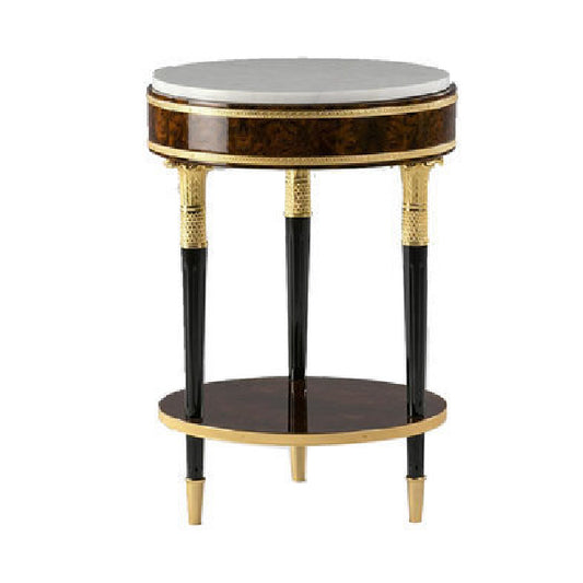 Elegant Round Side Table with Rich Materials and Exquisite Craftsmanship