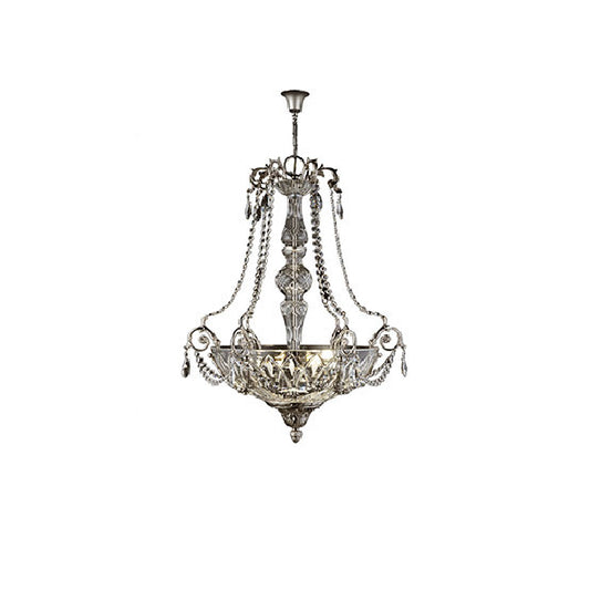 Elegant Crystal Chandelier with Silver Finish