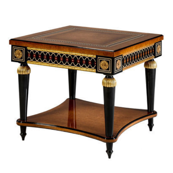 Sophisticated Square Side Table with Intricate Inlays and Timeless Appeal